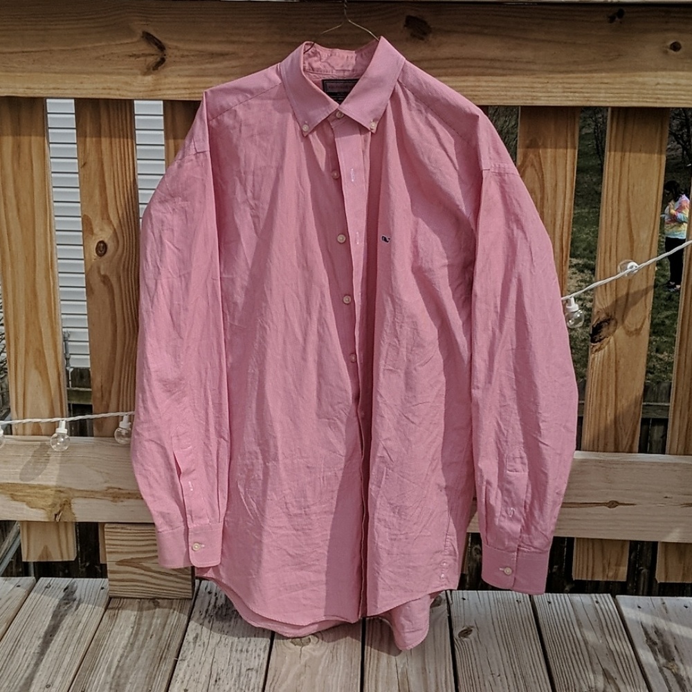 Red and white Button up shirt